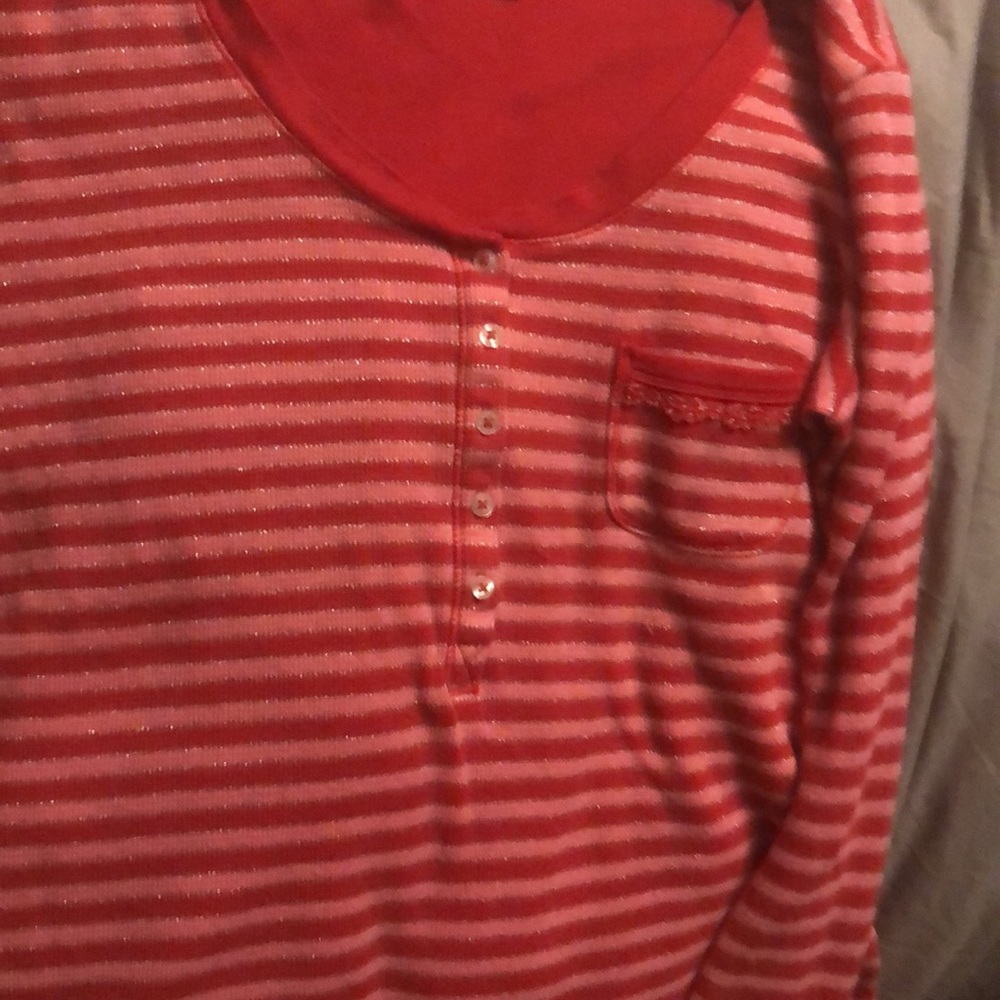 Red Striped Long Sleeve Top